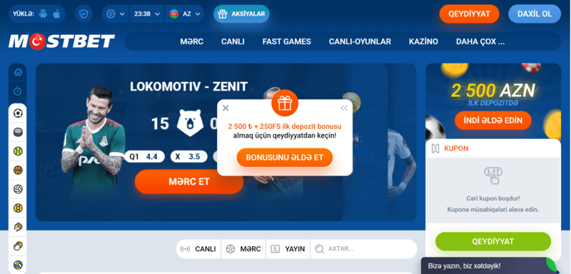 Mostbet - Bu gün mərc edin və qazanın!